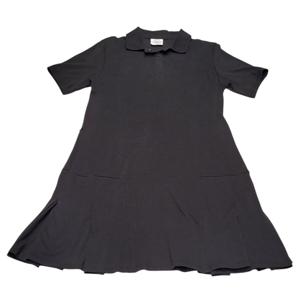 Sage Collective Pro Shop Tennis Dress Size Large Black Cotton Hidden Pockets